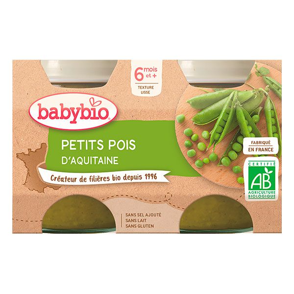 Babybio Petit Bol Petit Pois 2 X 130 G Bio Pour Bebes