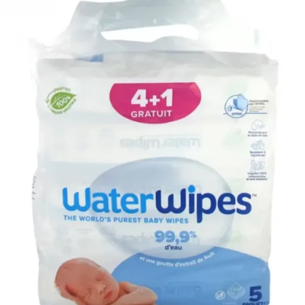 WATERWIPES MAROC - LINGETTES A L'EAU POUR BEBES A PEAUX SENSIBLES 60U DIVERSIFICATION ALIMENTAIRE. IDEE CADEAU BEBE. NAISSANCE. Livraison gratuite et partout au Maroc. Magasin BIO POUR BEBES. FRAIS DE PORT GRATUITS